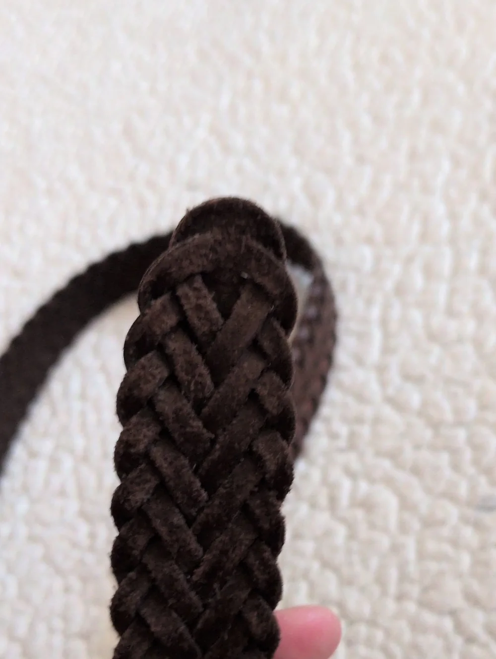 Vintage 80's Genuine Braided Leather Chocolate Brown Western Belt Minimalist